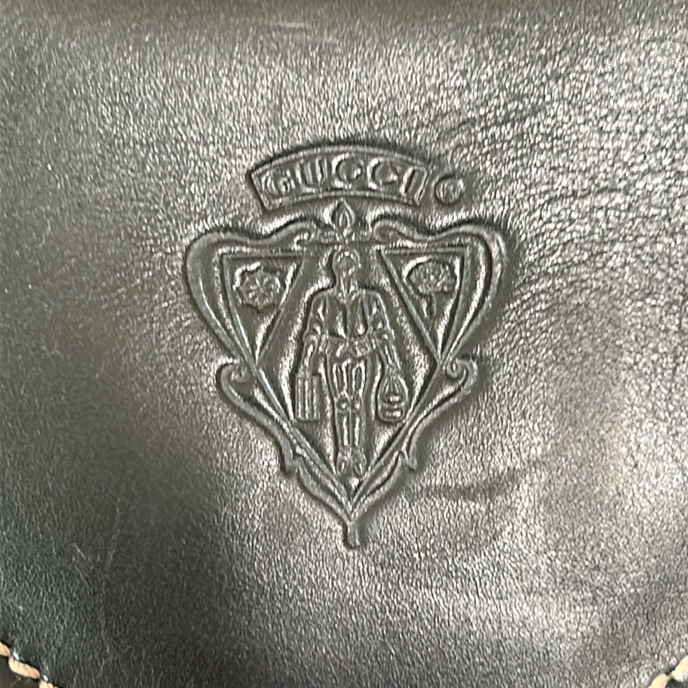 Gucci Crest Leather & Canvas Hobo Bag AUTHENTIC - Picture 3 of 16
